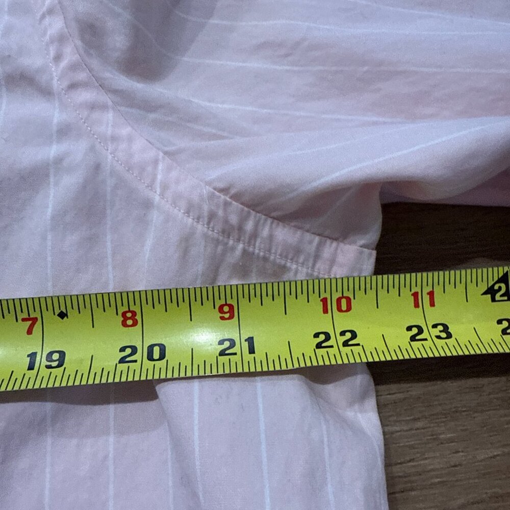 Lauren Ralph Lauren Women’s Pink Pin Stripe Pearl Button Down Collar Shirt Sz XL - Picture 4 of 12